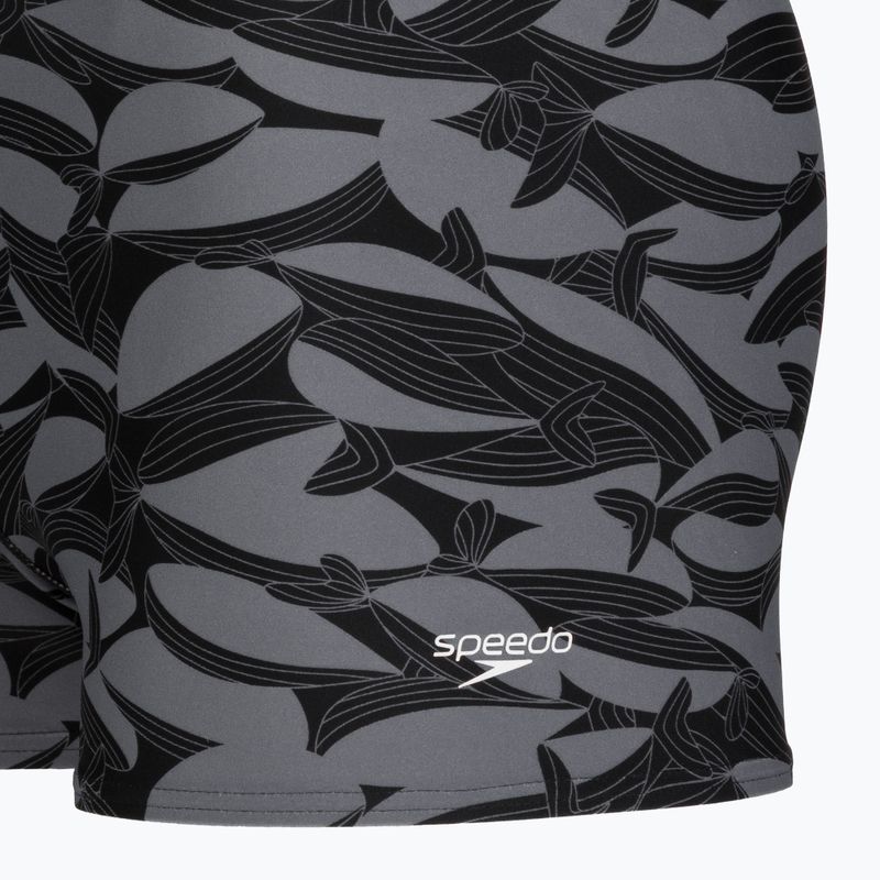 Herren-Badeboxershorts Speedo Print Beachstar Square Leg Anthracite/Coin Grey 8