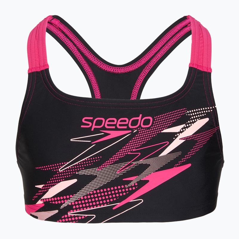 Kinder-Badeanzug zweiteilig Speedo Medley Logo Racerback 2pc anthracite/pink 3