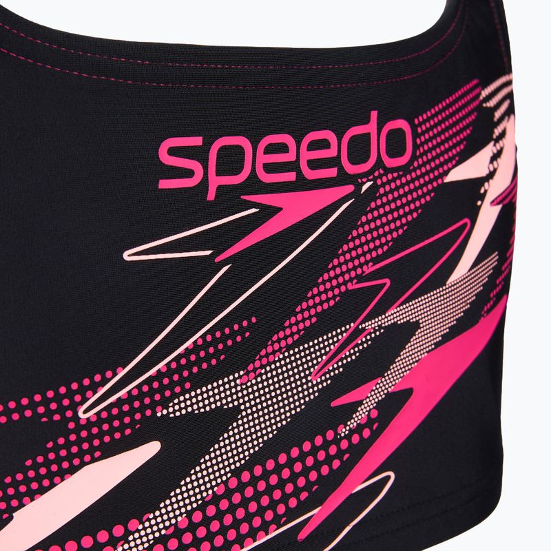 Kinder-Badeanzug zweiteilig Speedo Medley Logo Racerback 2pc anthracite/pink 5