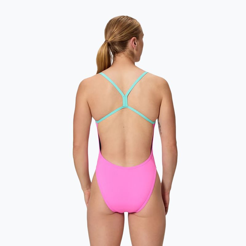 Damen-Badeanzug Speedo FL Solid V-Back 2.0 neon flamingo 2