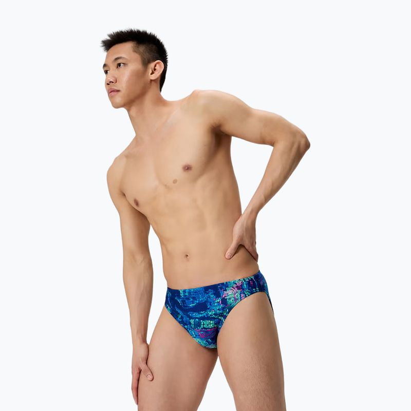 Herren Badeboxer Speedo Printed Brief Pixel Pool/Navy 3