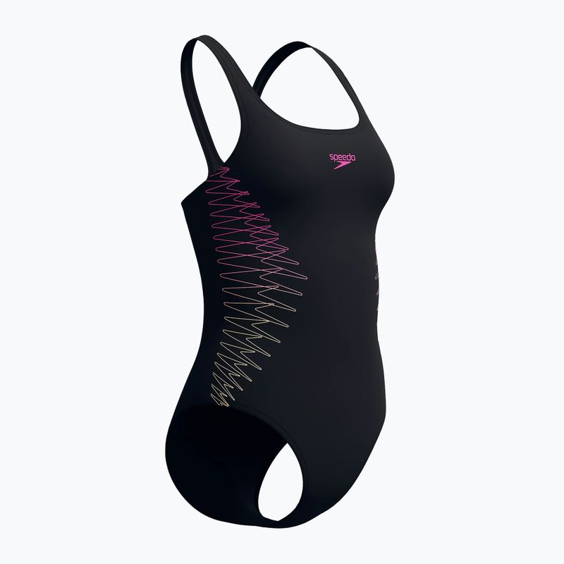 Damen-Einteiler Badeanzug Speedo Placement Muscleback anthracite/clover 7