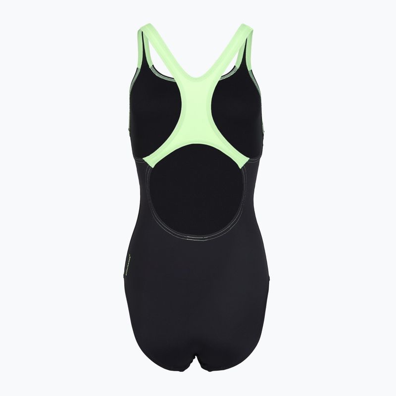 Damen-Einteiler Badeanzug Speedo Medley Logo Medalist anthracite/clover 2