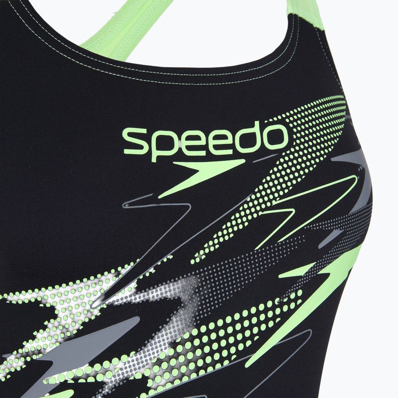 Damen-Einteiler Badeanzug Speedo Medley Logo Medalist anthracite/clover 3