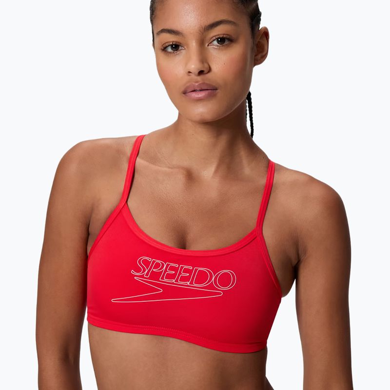 Zweiteiliger Damen-Badeanzug Speedo Endurance+ Logo Thin Strap high risk red 4