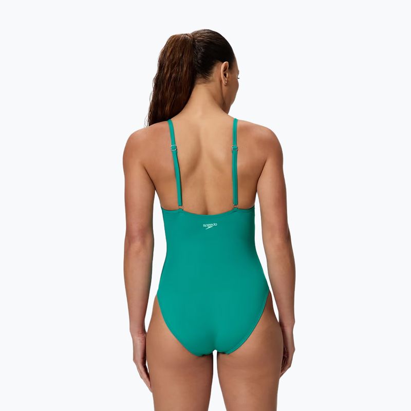 Einteiliger Damen-Badeanzug Speedo Solid V-Neck peacock teal 2