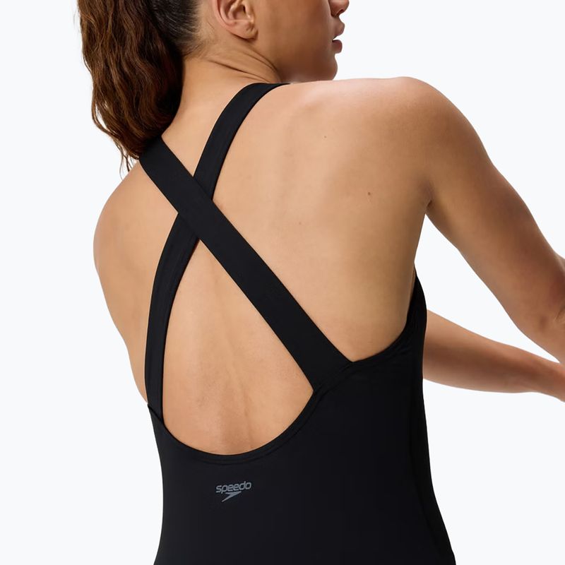 Damen Badeanzug Speedo Solid Scoop Neck anthracite 5