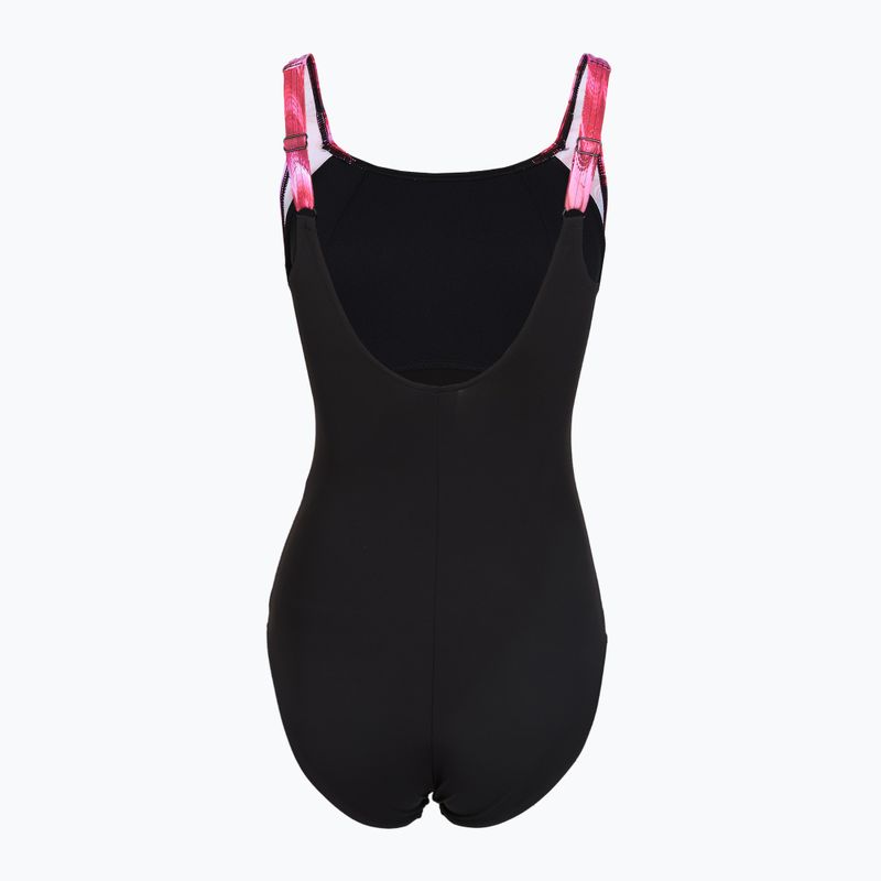 Damen-Einteiler Badeanzug Speedo Shaping LunaLustre Printed anthracite/ruby 2
