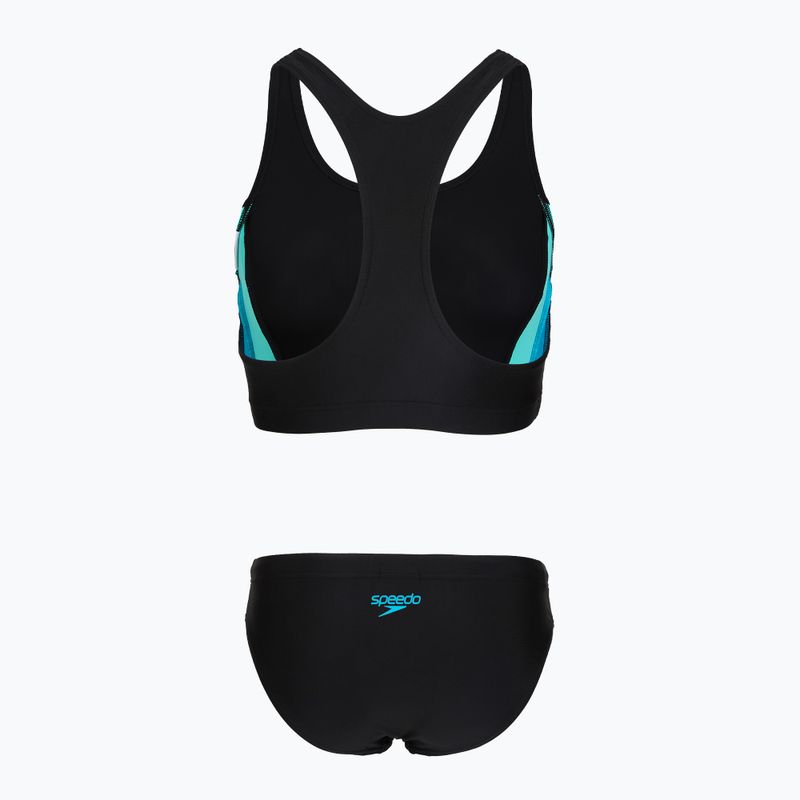 Damen-Einteiler Badeanzug Speedo Colourblock Splice 2.0 anthracite/mayanblue 2
