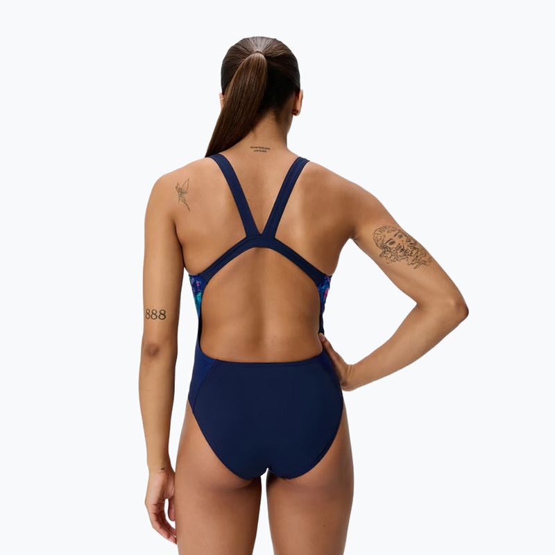 Damen Badeanzug Speedo Placement Printed Leaderback pixel pool/navy 2