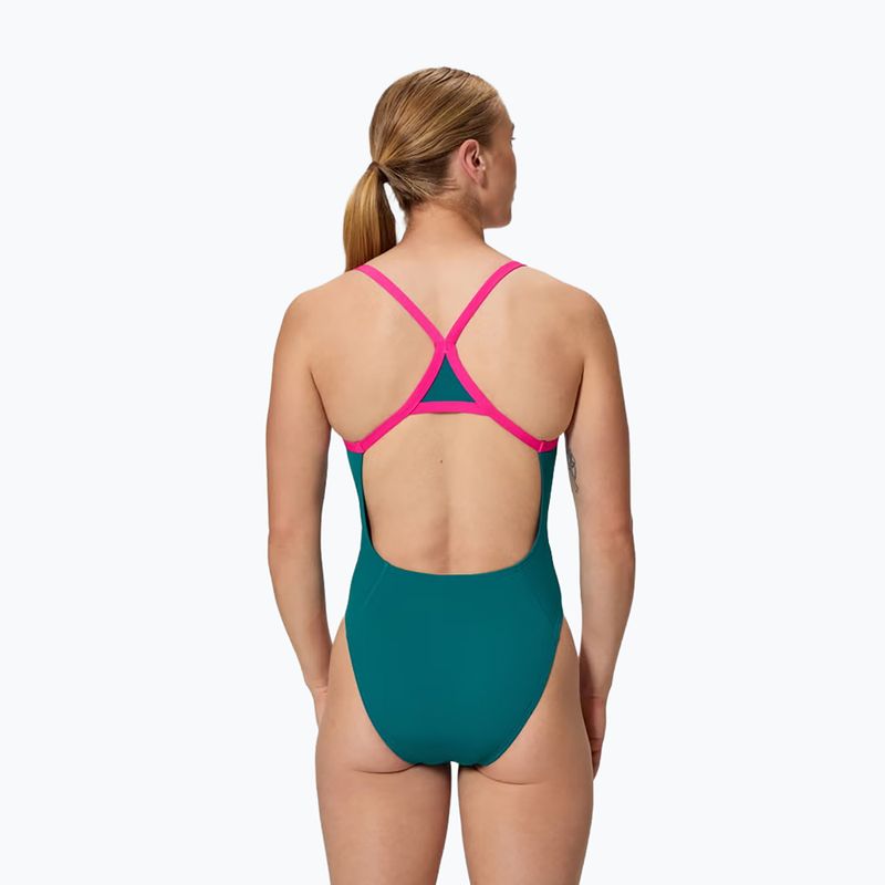 Einteiliger Damen-Badeanzug Speedo Solid Turnback peacock 2