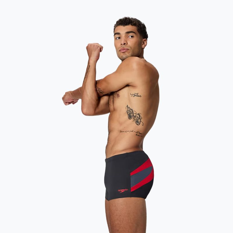 Herren-Badeboxer Speedo Hyperboom Aquashort anthracite/high risk red 3