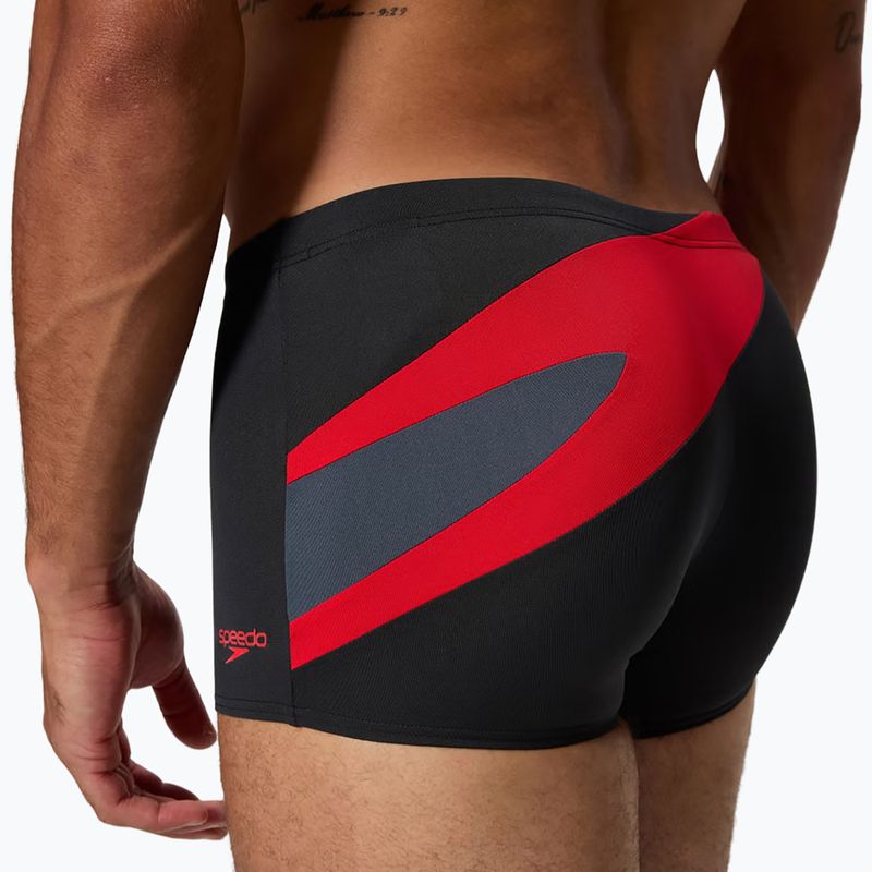 Herren-Badeboxer Speedo Hyperboom Aquashort anthracite/high risk red 5