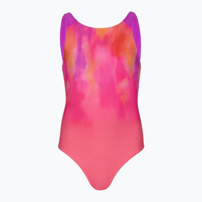 Kinder-Einteiliger Badeanzug Speedo Print Pulseback pink/neon violett