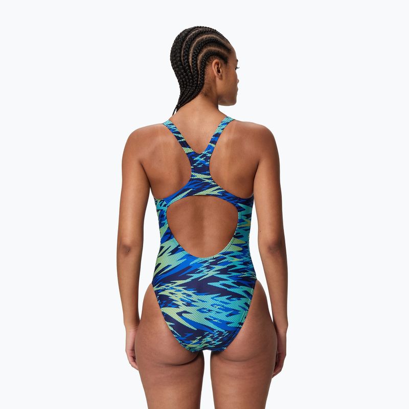 Damen-Einteiler Badeanzug Speedo Hyperboom Print Medalist peacoat 2