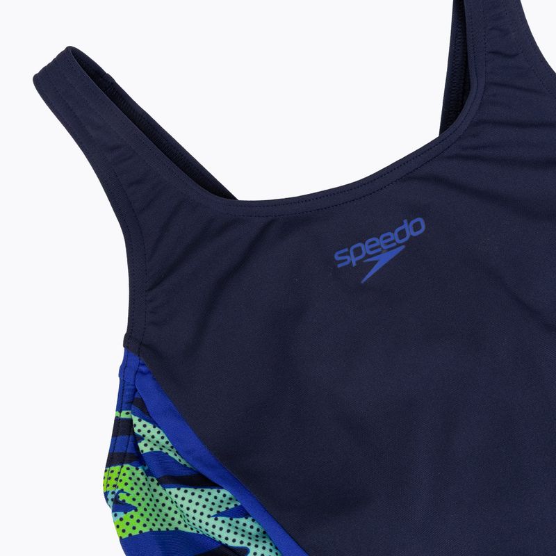 Damen-Einteiler Badeanzug Speedo Hyperboom Splice Muscleback Legsuit peacoat/sapphire 3