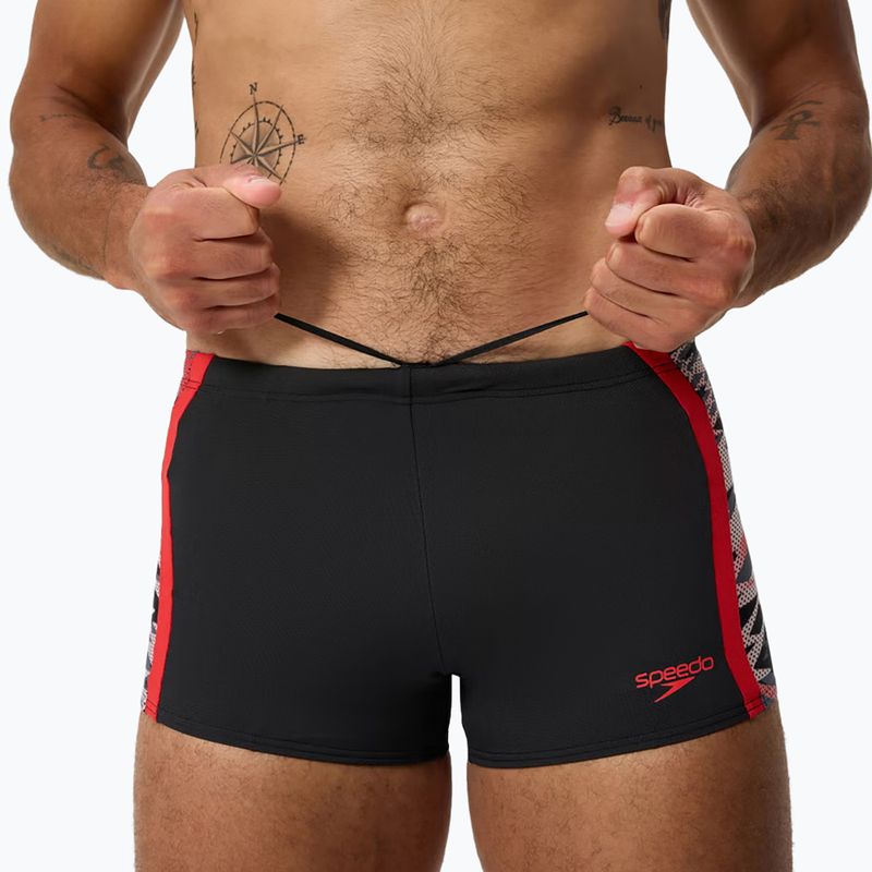 Badeboxer Speedo Hyperboom Splice Aquashort anthracite/high risk red 4