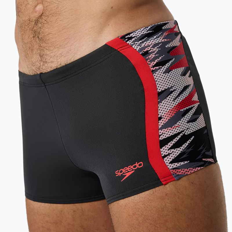 Badeboxer Speedo Hyperboom Splice Aquashort anthracite/high risk red 5