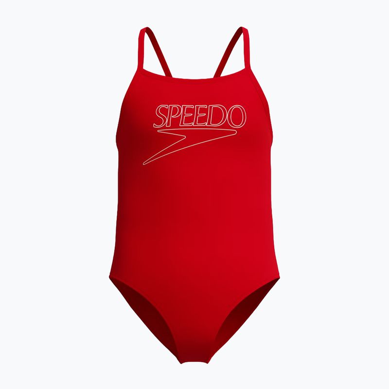 Kinder-Badeanzug Speedo Endurance+ Logo Thinstrap High Risk Red