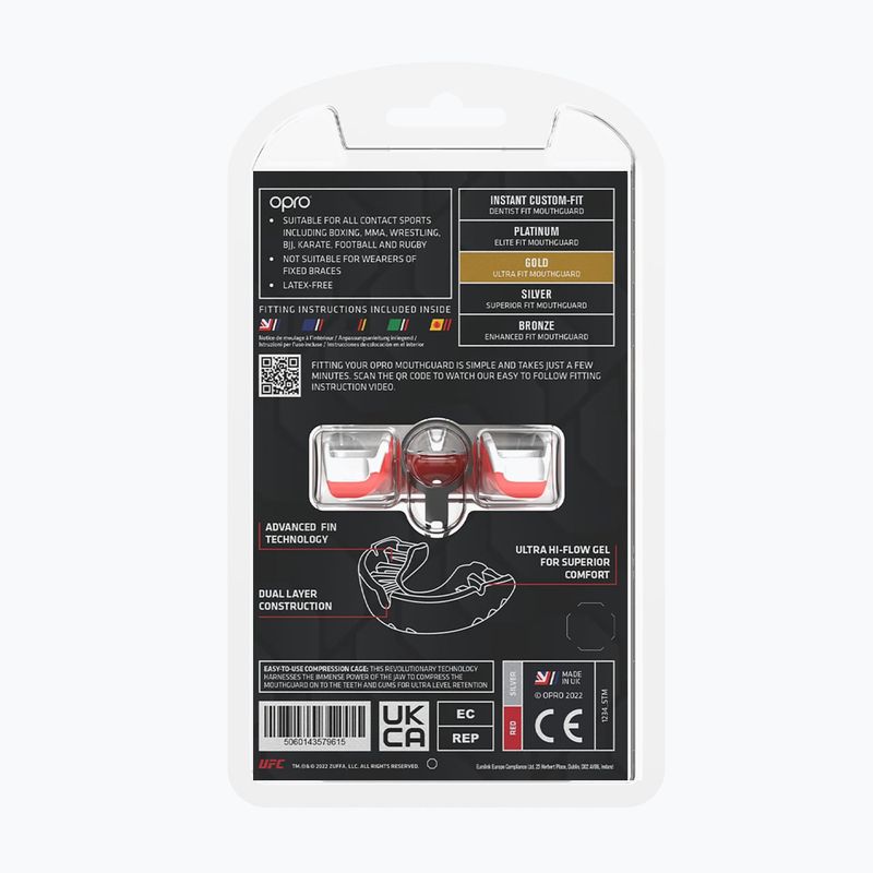 Mundschutz Opro UFC Gold GEN2 red/silver/gold 3