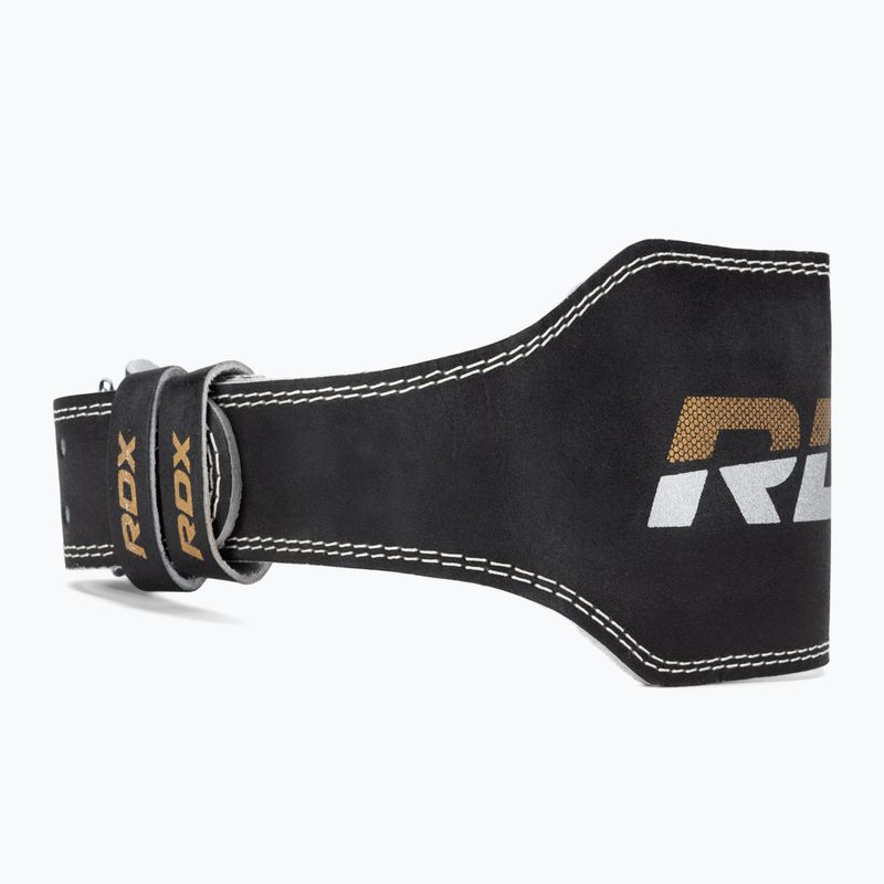 RDX Gewichthebergürtel 6" Leder schwarz/gold 2