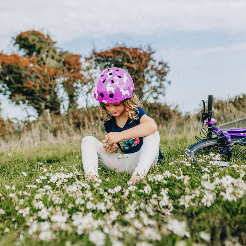 Hornit Unicorn lila/weißer Kinderfahrradhelm 11