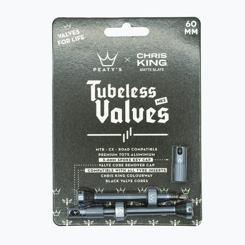 Peaty's X Chris King Mk2 Tubeless Ventile PTV2-60-SLT-12 Vorspannventilsatz 83792 2