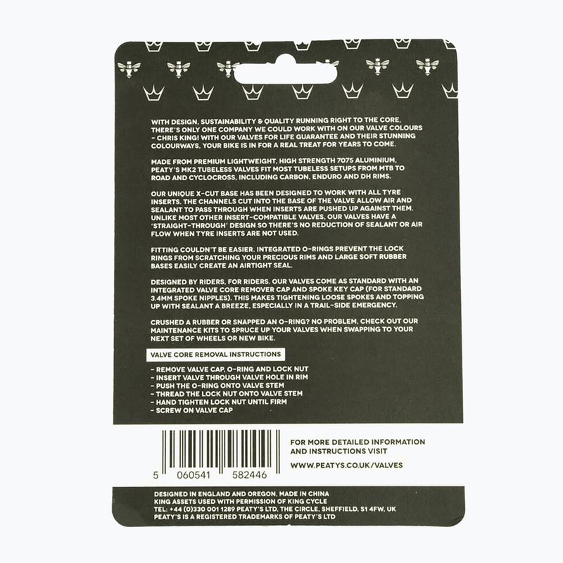 Peaty's X Chris King Mk2 Tubeless Ventile PTV2-60-SLT-12 Vorspannventilsatz 83792 3