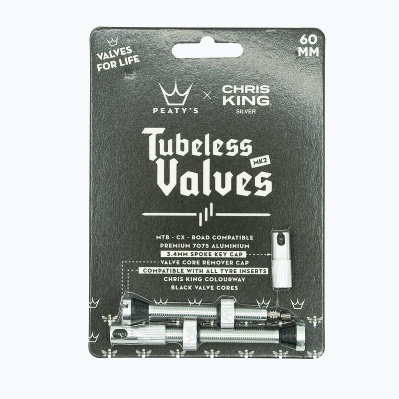 Peaty'S X Chris King Mk2 Presta Tubeless Ventile Satz PTV2-60-SIL-12 silber 83791 2