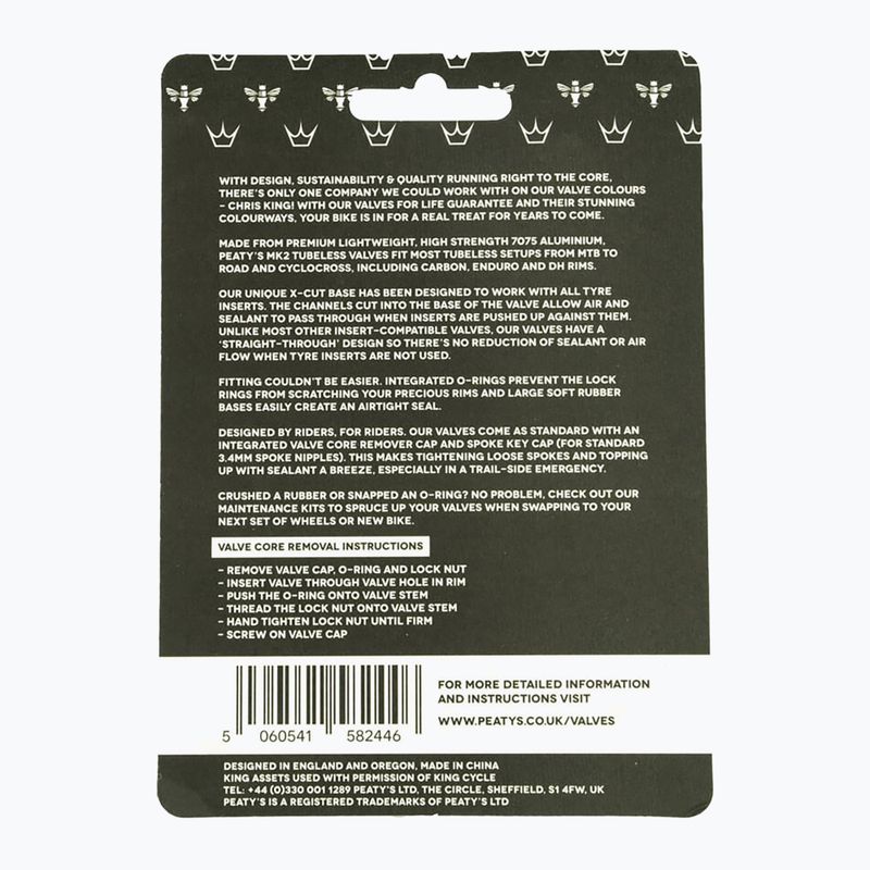 Peaty's X Chris King MK2 Presta Tubeless-Ventile Satz 60 mm violett 3