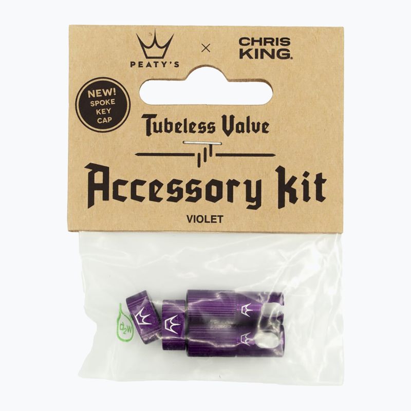 Peaty's X Chris King MK2 Tubeless-Ventile Zubehör-Kit violett