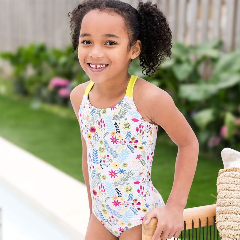 Einteiliger Kinder-Badeanzug Splash About Jungle Paradise lime    Neu