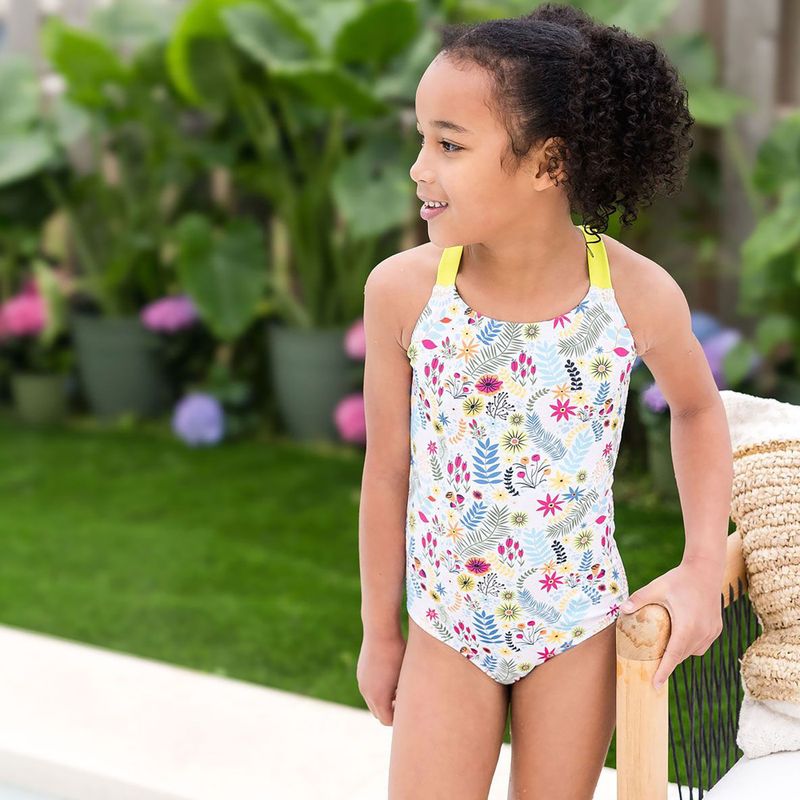 Einteiliger Kinder-Badeanzug Splash About Jungle Paradise lime    Neu