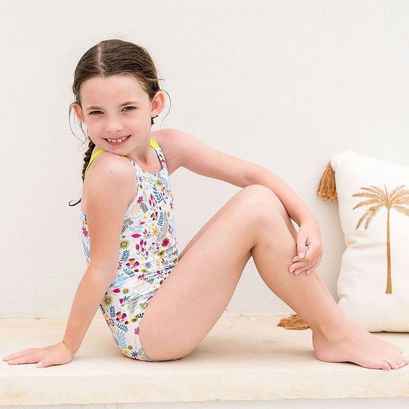 Einteiliger Kinder-Badeanzug Splash About Jungle Paradise lime    Neu