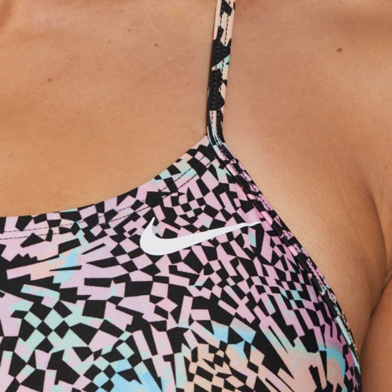 Einteiliger Damen-Badeanzug Nike Hydrastrong Multi Print rosa Blüte