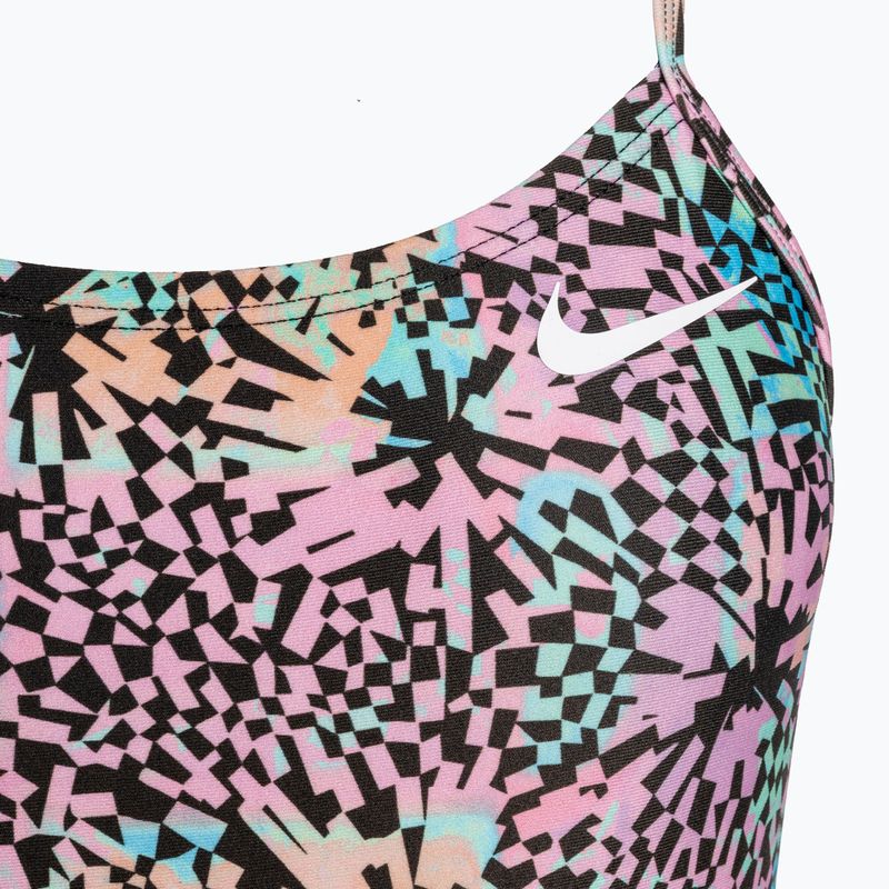 Einteiliger Damen-Badeanzug Nike Hydrastrong Multi Print rosa Blüte