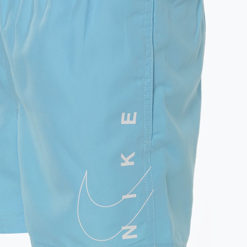 Kinder Nike Split Logo 4" Volley Badeshorts Aquarius blau 3