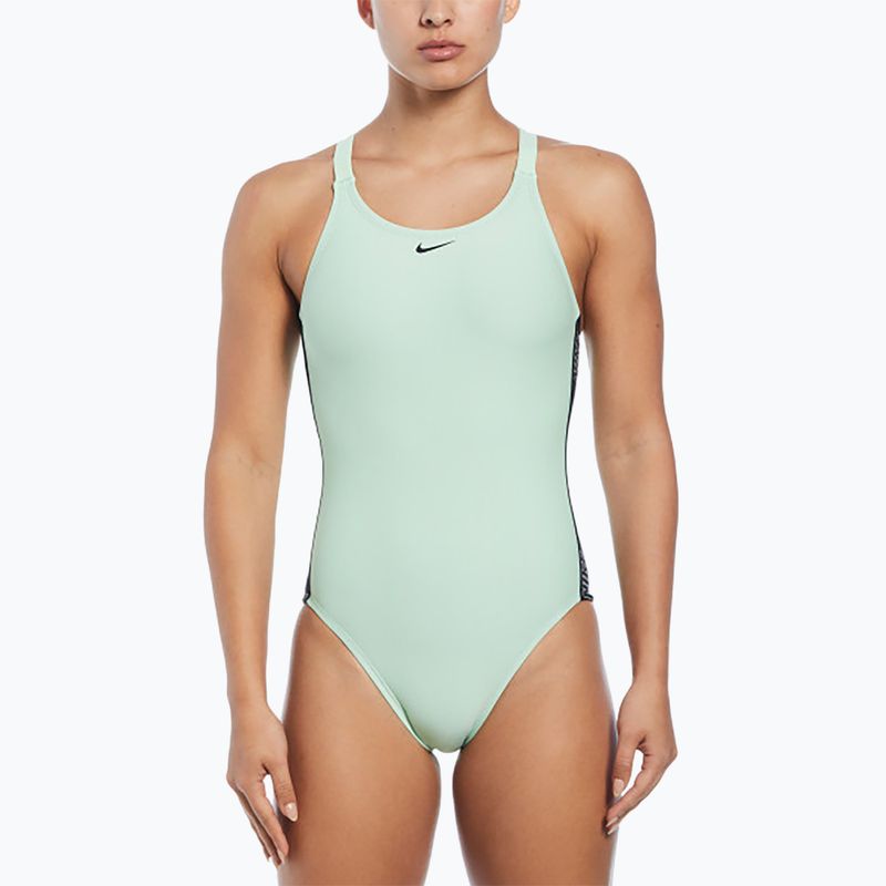 Einteiliger Damen-Badeanzug Nike Logo Tape Fastback vapor green