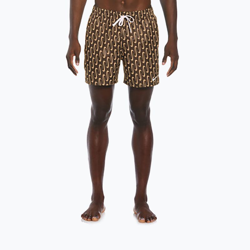 Badeshorts Badehosen Herren Nike Swoosh Link 5" Volley cacao wow 4
