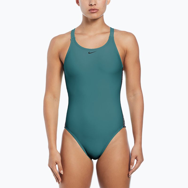 Einteiliger Schwimmanzug Damen Nike Logo Tape Fastback dusty cactus