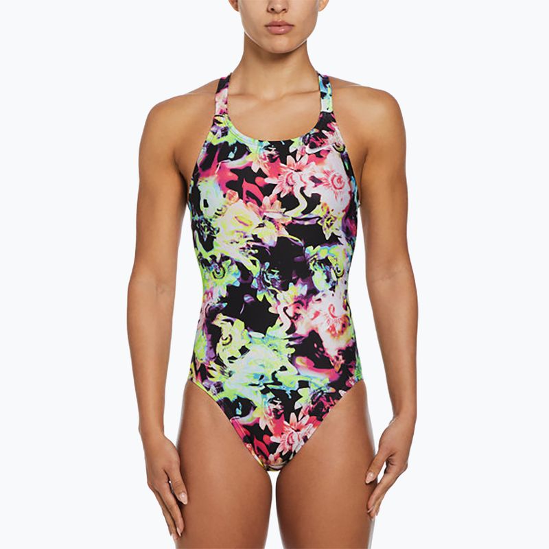 Einteiliger Schwimmanzug Damen Nike Hydrastrong Multi Print Fastback rainbow