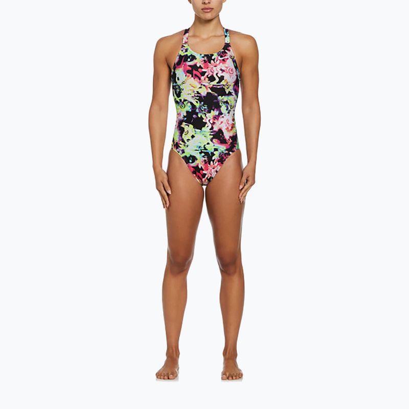 Einteiliger Schwimmanzug Damen Nike Hydrastrong Multi Print Fastback rainbow 2