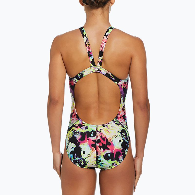 Einteiliger Schwimmanzug Damen Nike Hydrastrong Multi Print Fastback rainbow 3