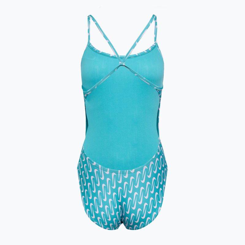 Einteiliger Schwimmanzug Damen Nike Hydrastrong Multi Print Cutout blue 2