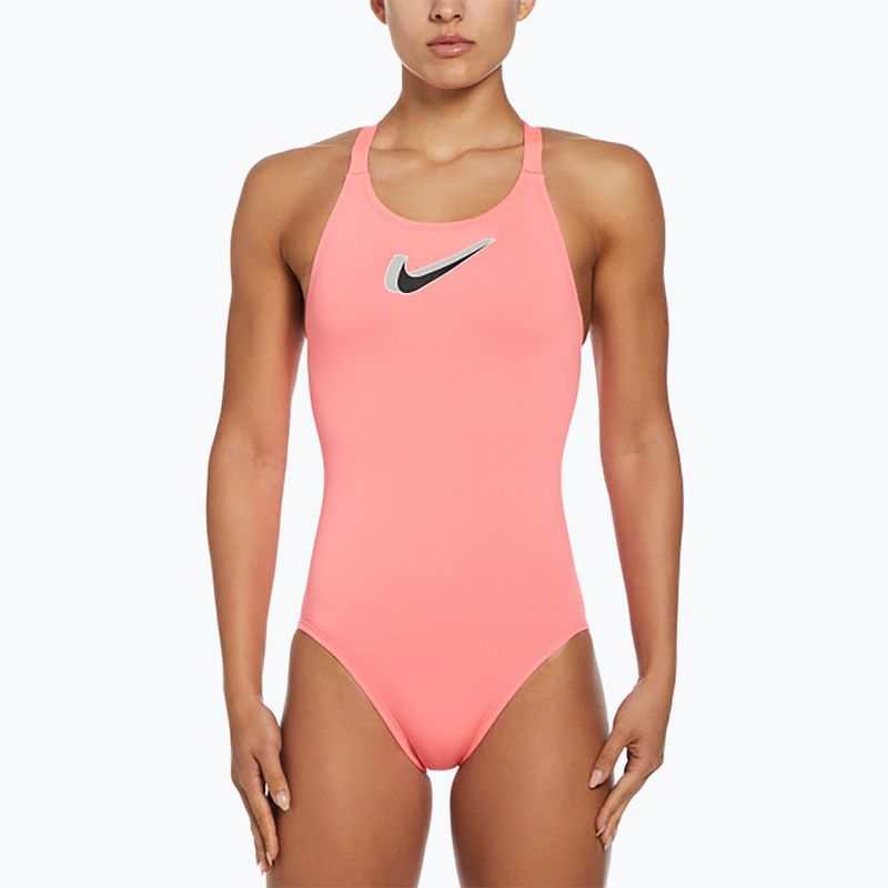 Einteiliger Schwimmanzug Damen Nike Hydrastrong 3D Swoosh Fastback hot punch