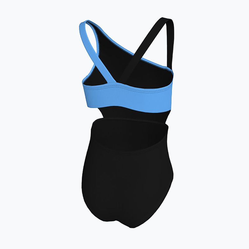 Nike Color Block Asymmetrical Monokini Kinder Badeanzug Schwarz 2