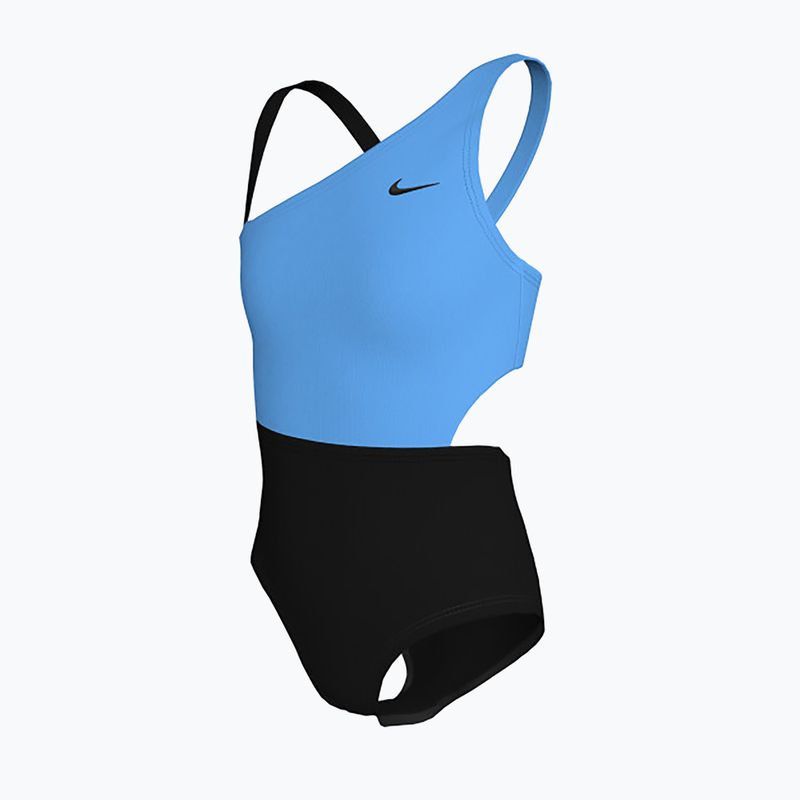 Nike Color Block Asymmetrical Monokini Kinder Badeanzug Schwarz 3