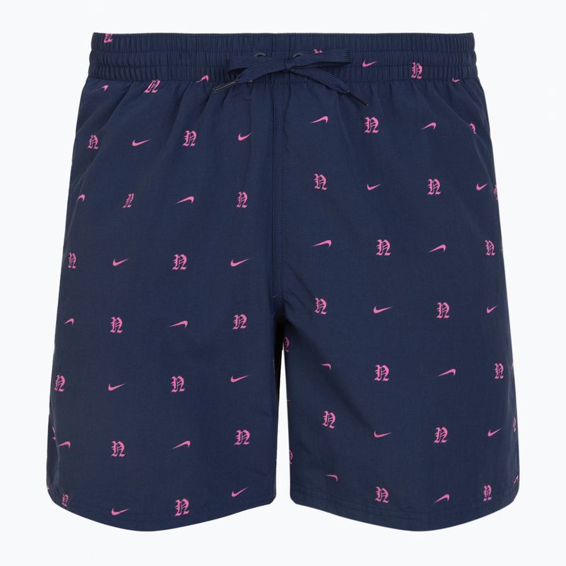 Herren Nike Luxe Letter 7" Volley Badeshorts midnight navy