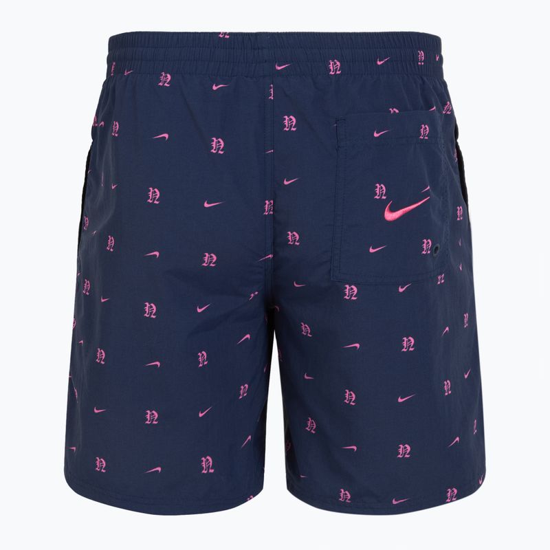 Herren Nike Luxe Letter 7" Volley Badeshorts midnight navy 2