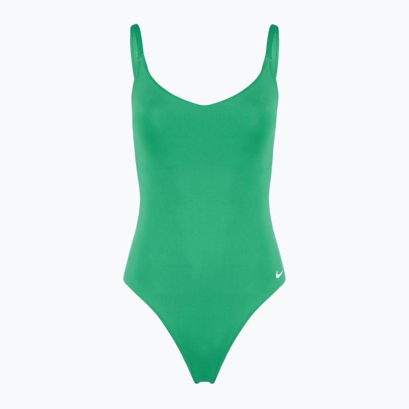 Einteiliger Damen-Badeanzug Nike Essential V-Neck stadium green